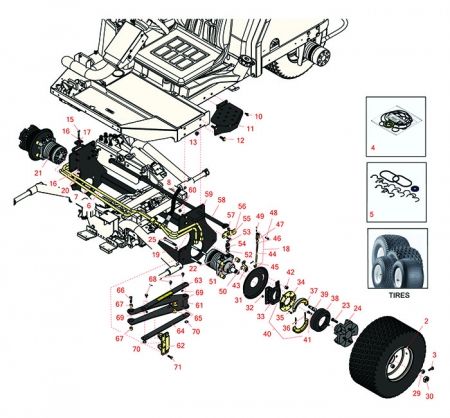  Front Wheel & Brake-Groundsmaster 3500-D , 3500-G ,3505-D