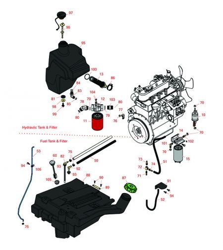 Reelmaster 3550-D Hydraulic & Fuel Tank