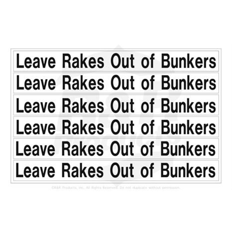 DECALS - LEAVE RAKES OUT OF BUNKERS - SET/6