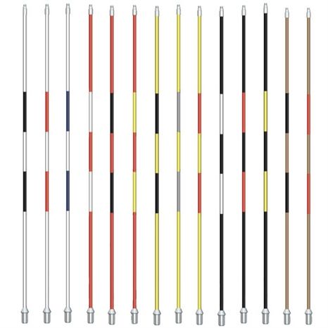 Flagsticks with 2 Center Stripes 1/2" x 7' - Set/9   USA SPEC 