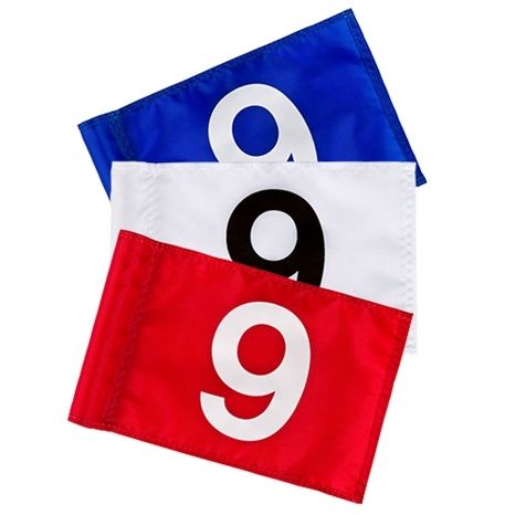 Numbered Practice Green Flags - 6" x 8"  Numbered 1-9 or 10-18 